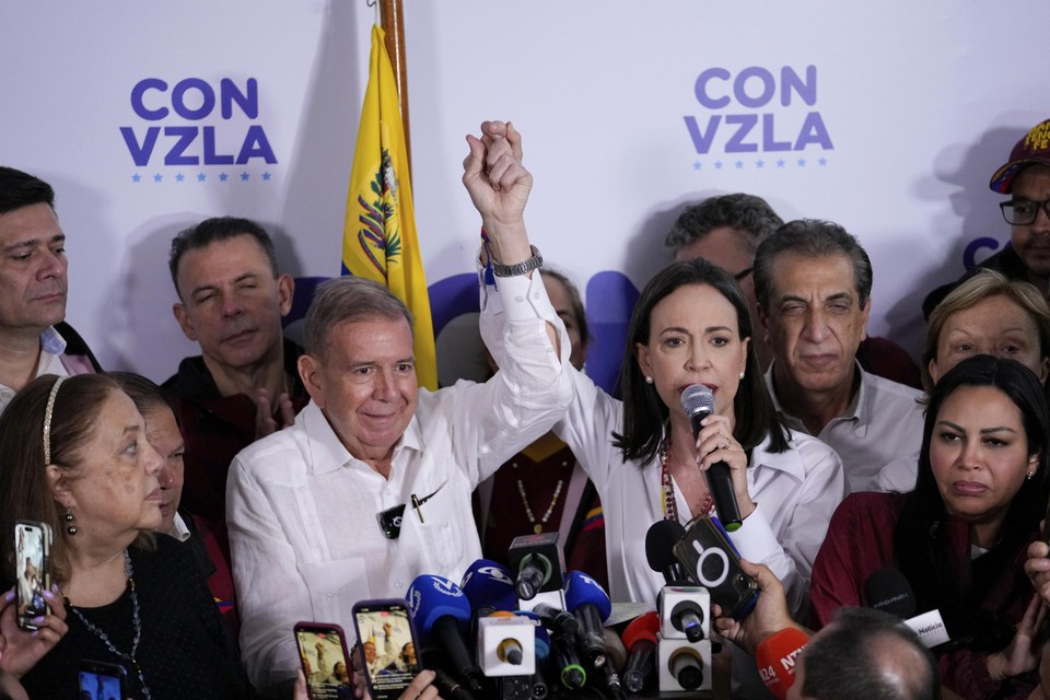 Oppositieleider Maria Corina Machado en presidentskandidaat Edmundo Gonzalez