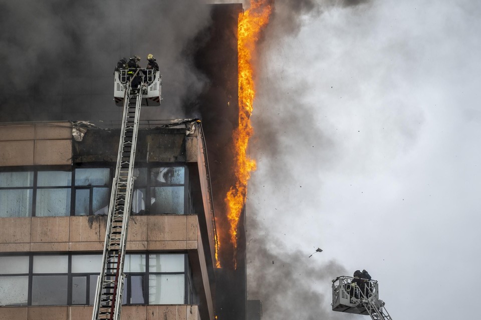 Brand in kantoorgebouw in Moskou 