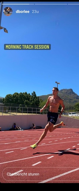 Dylan Borlée traint samen met zijn twee Tornado-broers in het Zuid-Afrikaanse Stellenbosch.