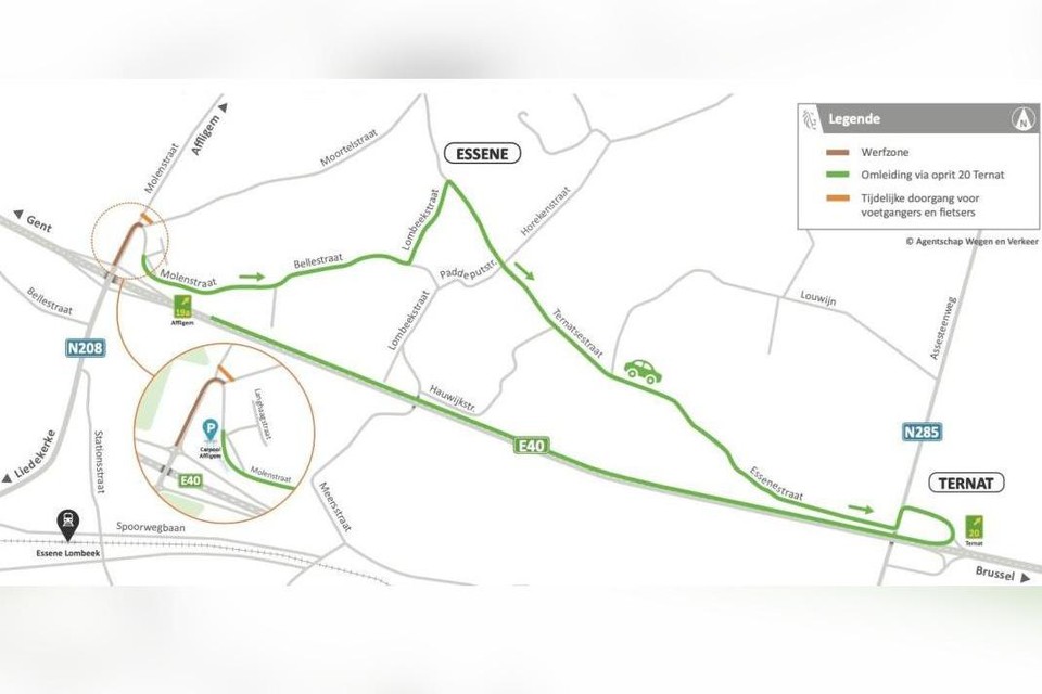 Vanaf maandag kan verkeer op de Molenstraat niet langer richting Liedekerke rijden.