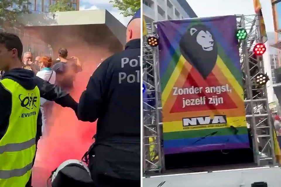 Action group pelts n-VA floats with glass bottles during Brussels Pride: « Absolute shame » (Brussels)