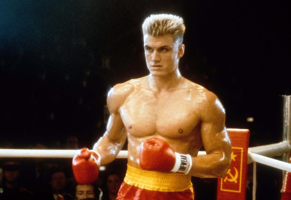 Een jonge Dolph Lundgren in ‘Rocky IV’.