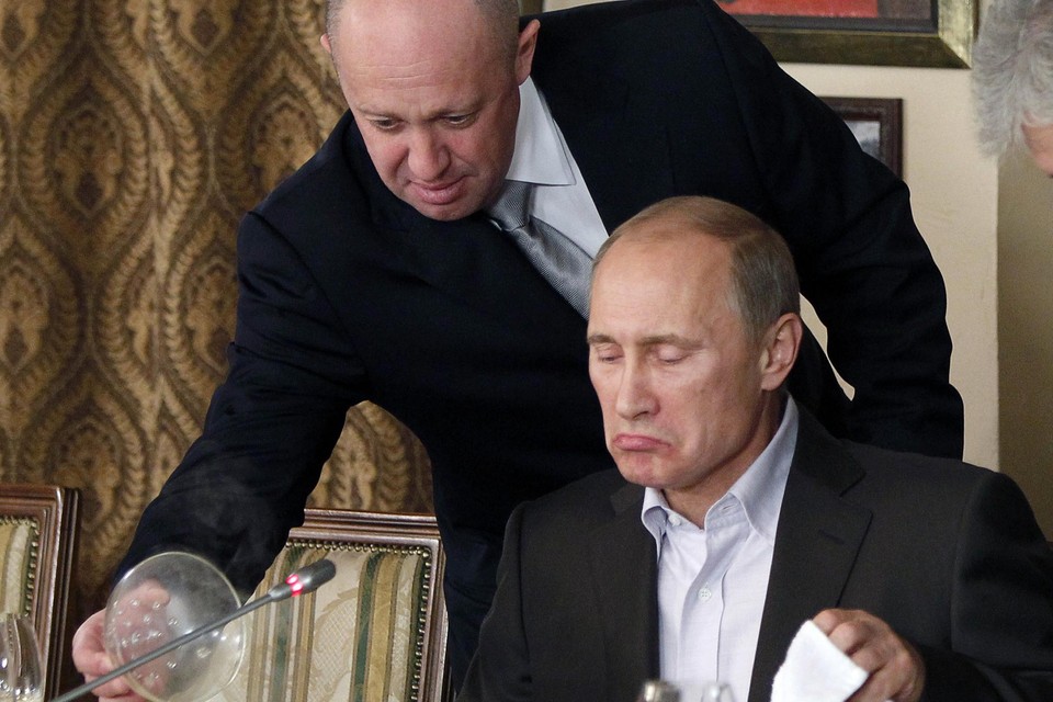 Yevgeny Prigozhin (links) met Vladimir Poetin 