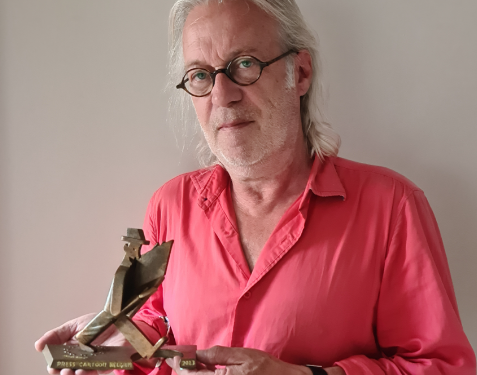 Cartoonist Marec kreeg op het Cartoonfestival in Knokke-Heist de lifetime achievement award.