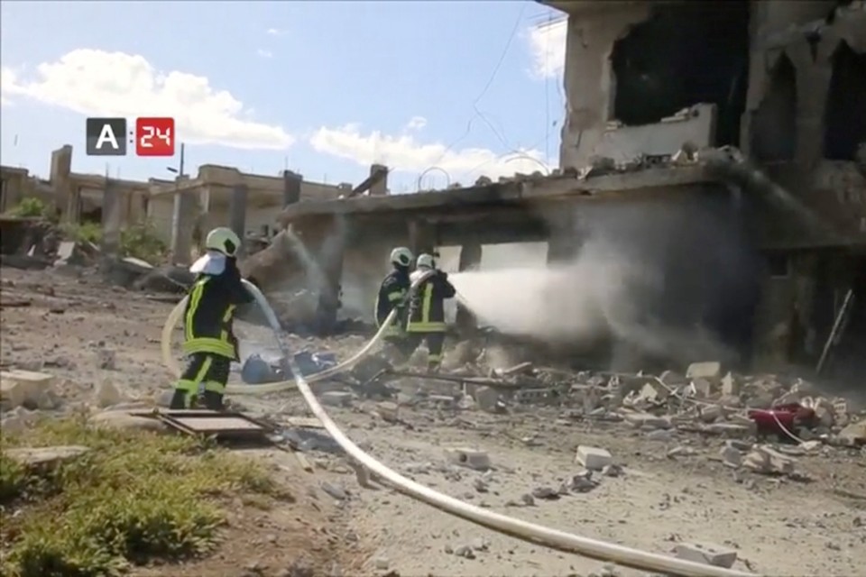 Archiefbeeld: een ziekenhuis in Idlib, op 6 mei 2019 getroffen door een luchtaanval. 