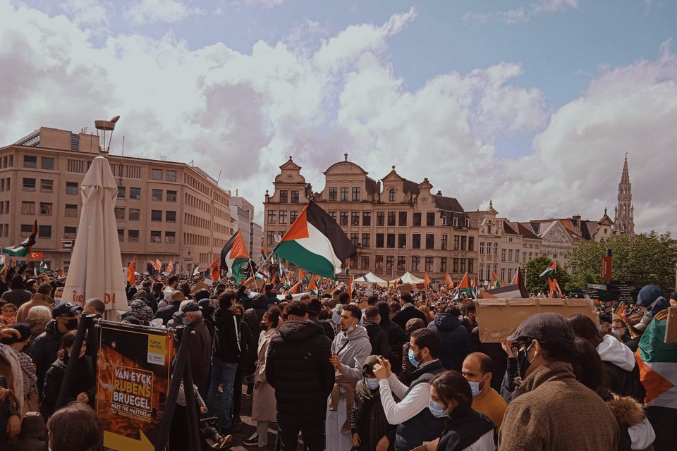 #Free Palestine-betoging in Brussel. 