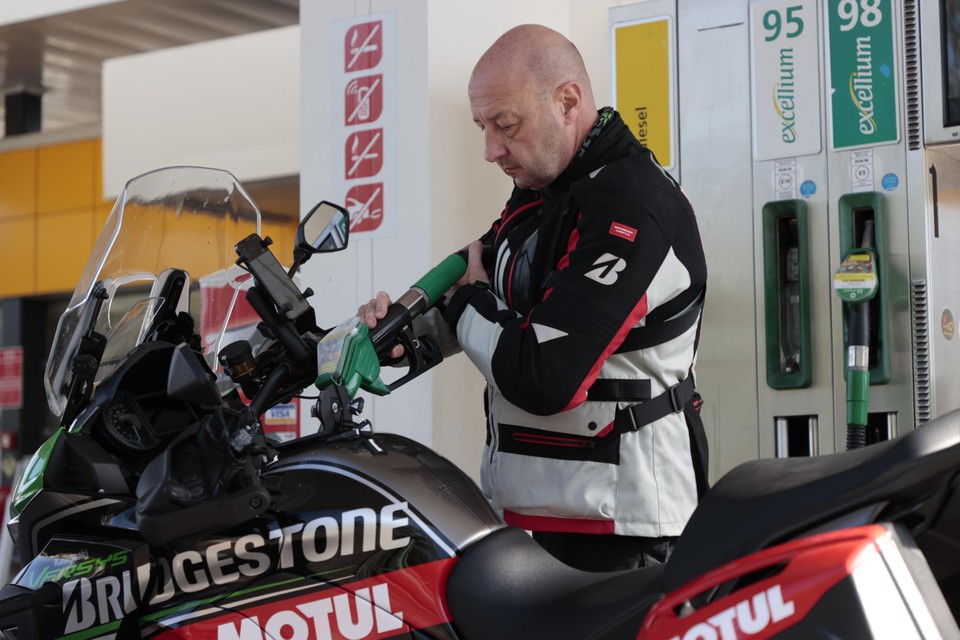 Thierry takes a supply of petrol with him to avoid long queues at gas stations.