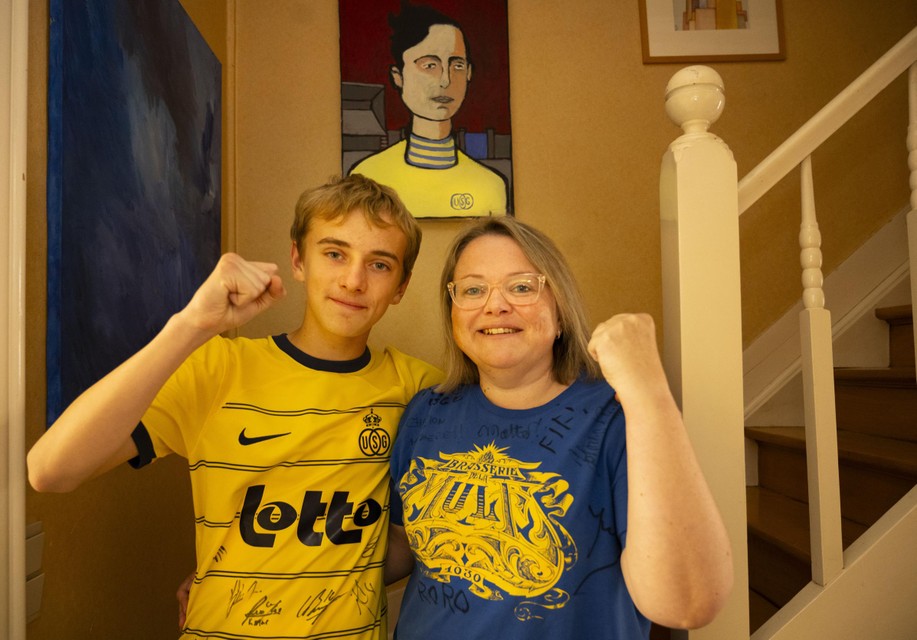 Emily with her son Léo, who is named after the match on which Emily got to know her husband.