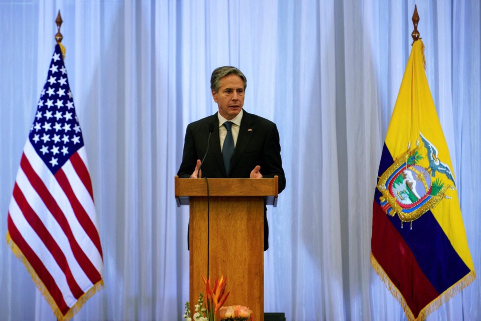 “We zijn onophoudelijk gefocust op deze zaak”, zei minister van Buitenlandse Zaken van de VS Antony Blinken tijdens een bezoek aan Ecuador.  
