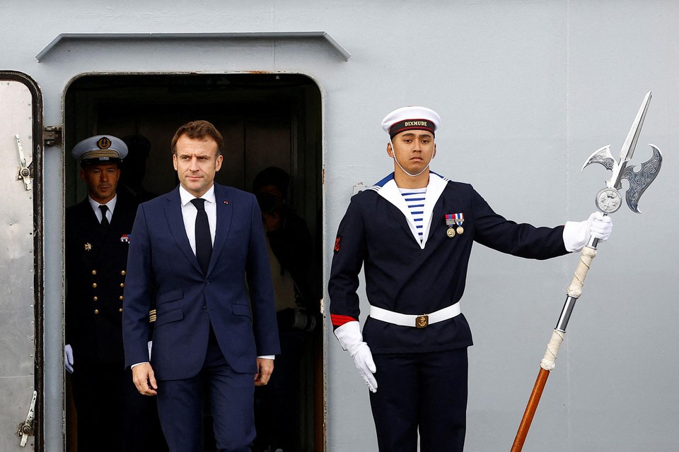 De Franse president was vandaag niet bezig met de zaak, hij hield een speech over de defensiestrategie van het land.  