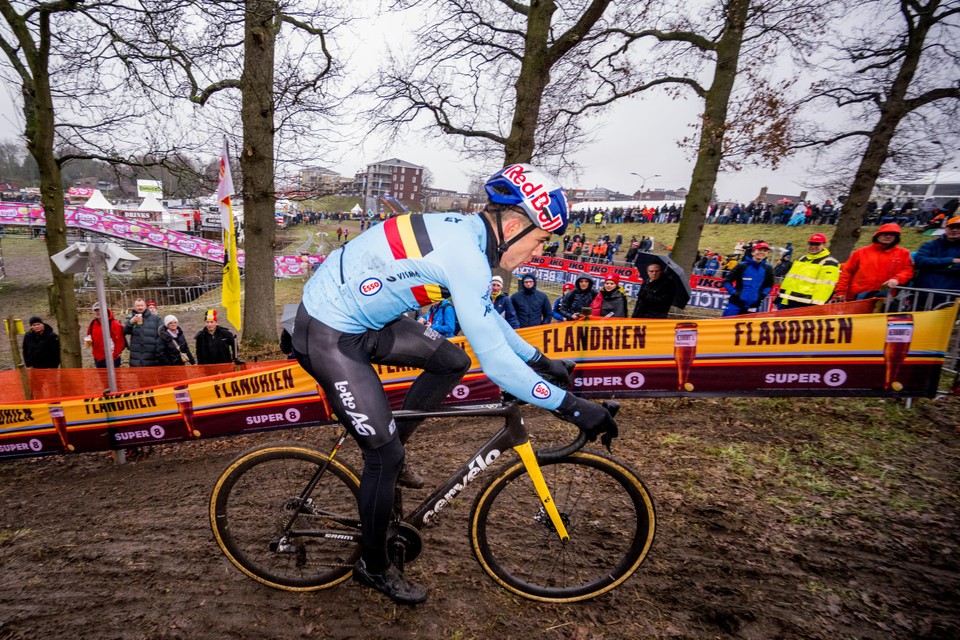 Wout van Aert op het WK in Hoogerheide.