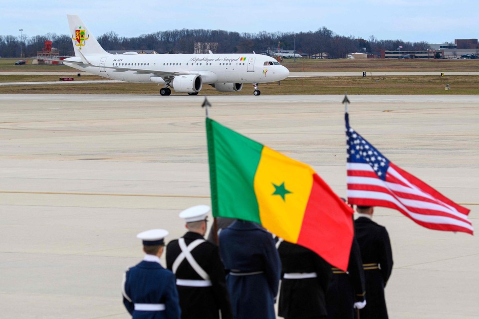 De Senegalese president landde maandag in de VS. Vanaf dinsdag verzamelen 49 Afrikaanse leiders in Washington.  