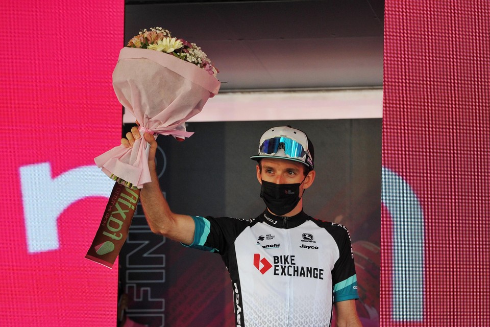 Simon Yates werd zondag derde in de 104e Giro d’Italia.