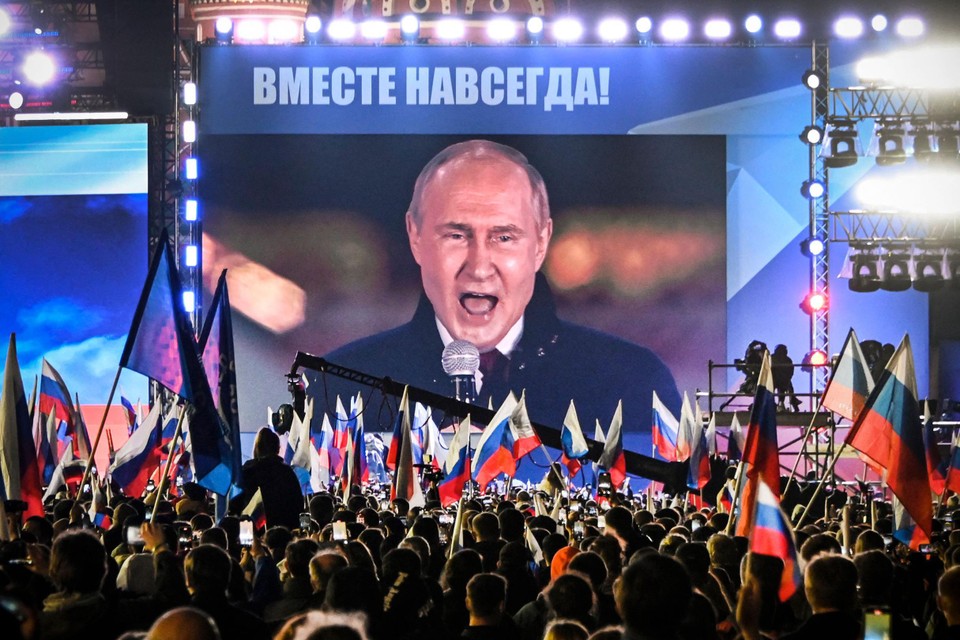 Archiefbeeld: Poetin viert de annexatie. 