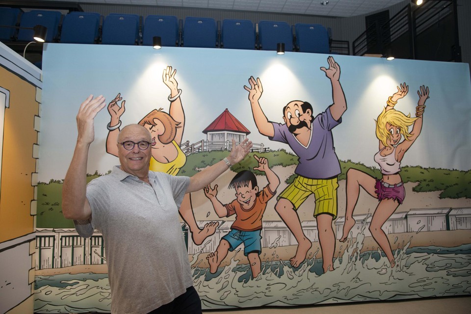 Tekenaar Merho heeft zijn hart verloren aan Wenduine én viert er nu ook de 45ste verjaardag van zijn familie Kiekeboe.