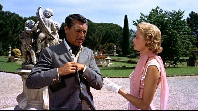 Hollywood greats Cary Grant and Grace Kelly in Alfred Hitchcock's film To Catch a Thief, at the domaine of the Château de la Croix des Gardes.