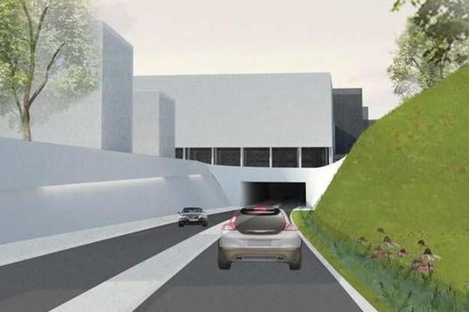 Met de auto onder de Dampoort door - zoals op deze simulatie: om dat mogelijk te maken is vrijdag een officiële beslissing genomen.