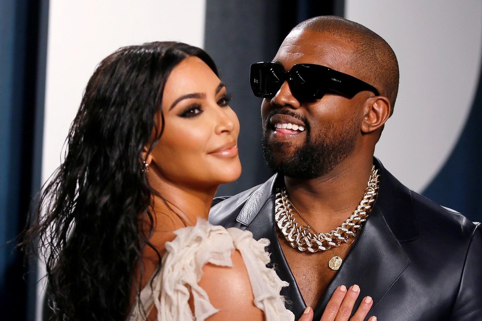 Kim Kardasiah en Kanye West in februari 2020. 
