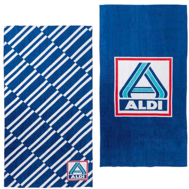 Cotton beach towel measuring 90 by 170 centimeters: 9.99 euros.