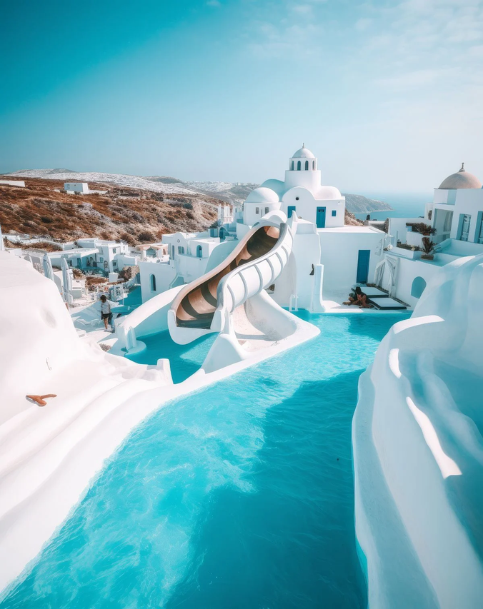 Zwemparadijs Op Grieks Eiland Santorini Blijkt Niet Te Bestaan Het