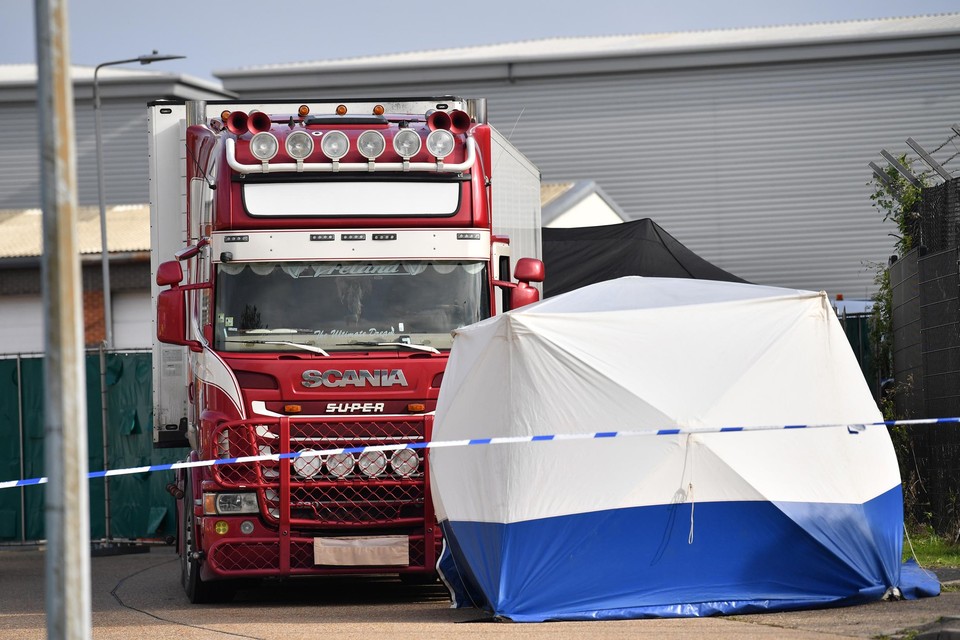 In het Engelse Essex werden vorig jaar 39 lichamen gevonden in een container. 