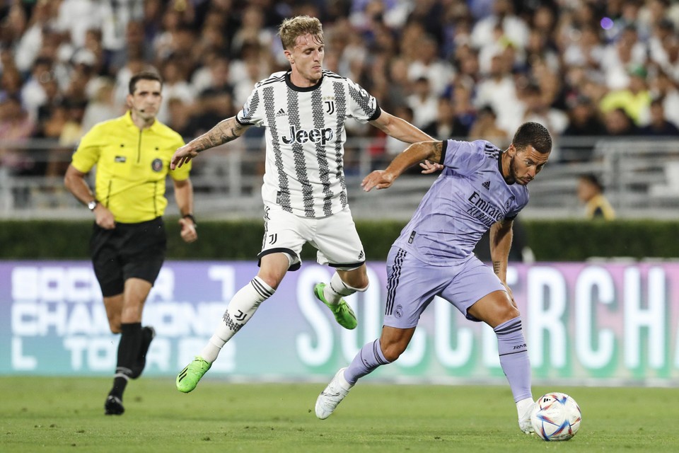 Eden Hazard toonde zich zaterdag als invaller in de oefenpot tegen Juventus. 
