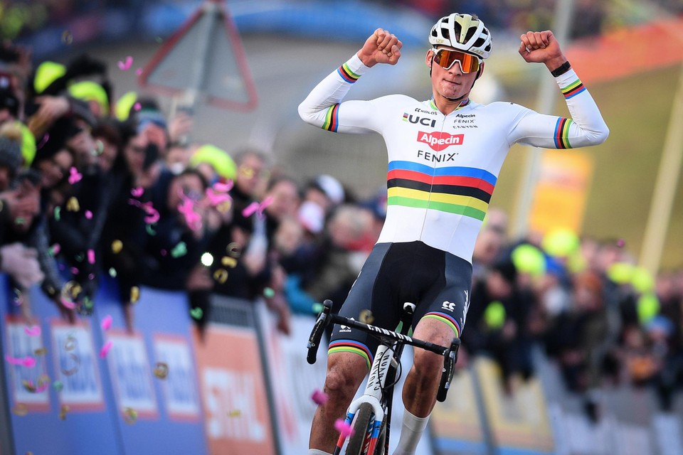 Van der Poel won bij de grote jongens vijf keer van de zes keer dat hij in Hoogerheide aan de start kwam. 