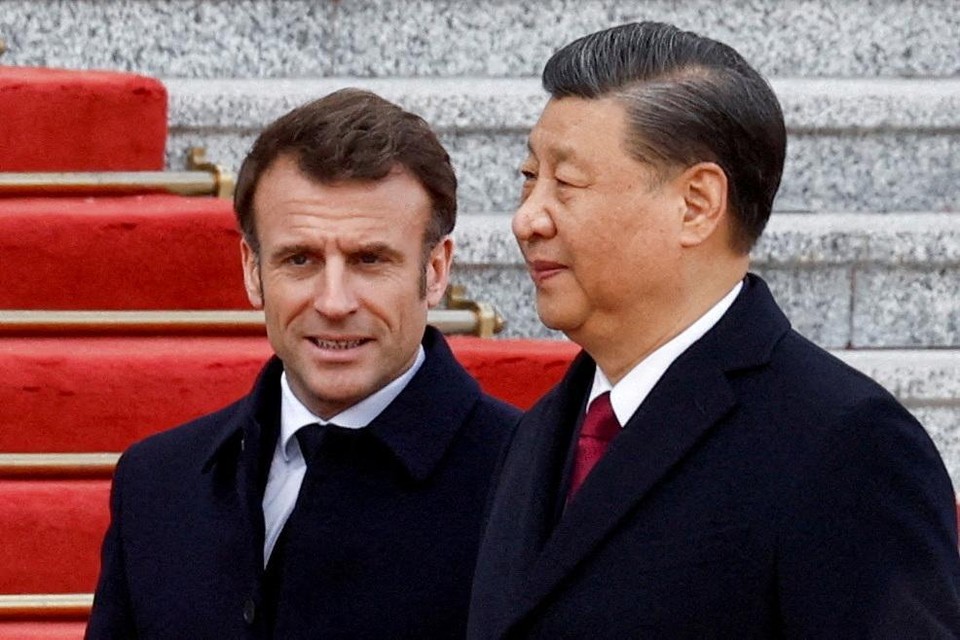Macron en Xi in april vorig jaar in Peking.