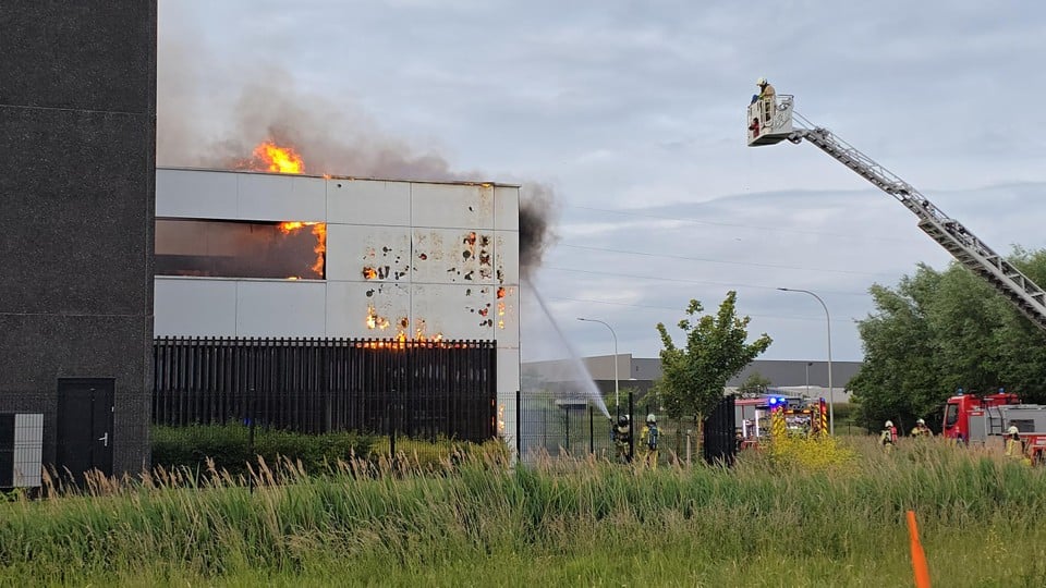 The fire raged violently.