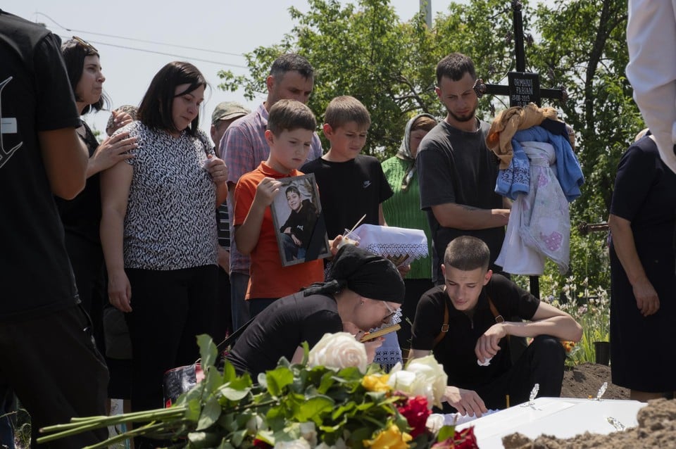 Emotional scenes in Cahasini Monday afternoon.