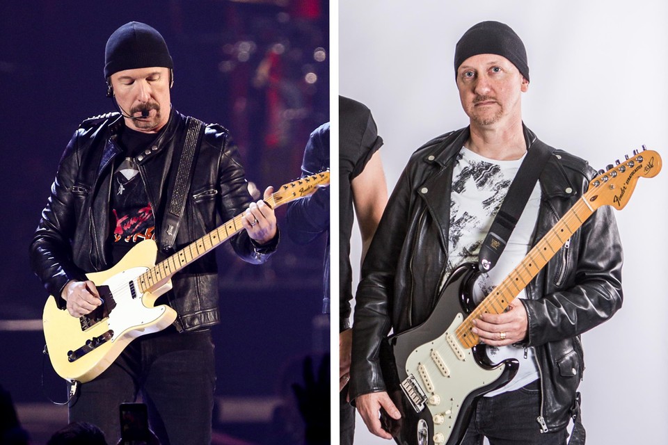 Franky (rechts) probeert The Edge van U2 zo goed mogelijk na te bootsen. “Alles moet kloppen.”