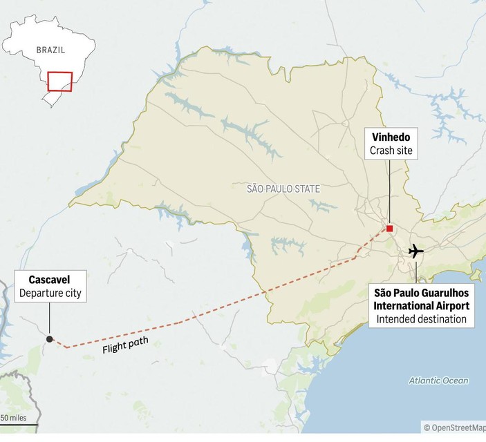 None of 61 passengers alive in passenger plane crash in Brazil, three days of national mourning announced