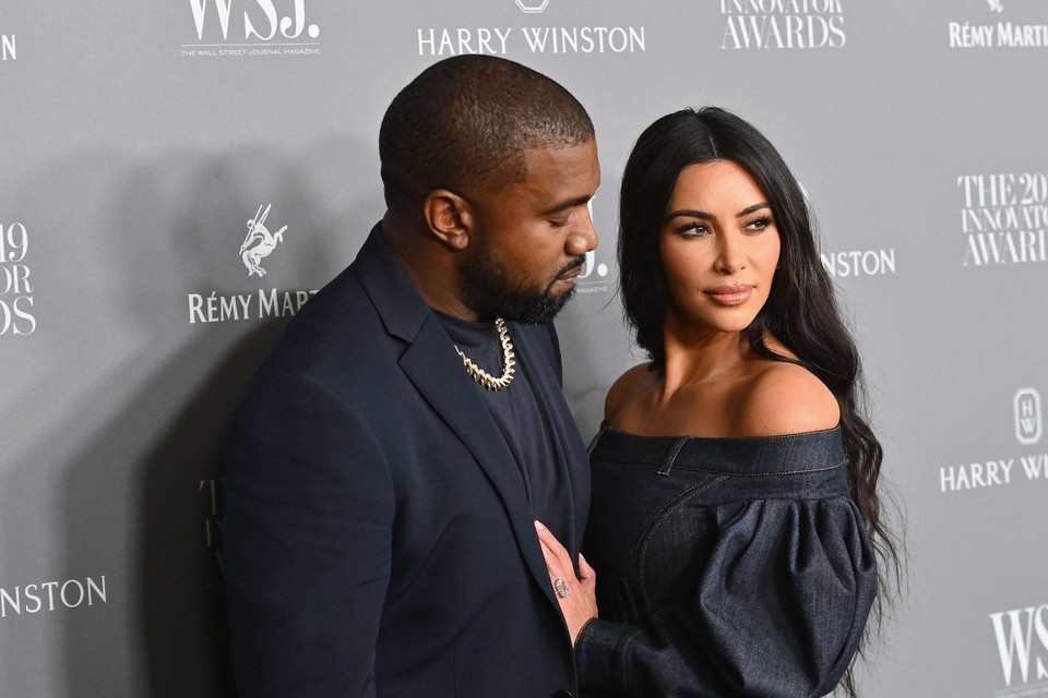 Kanye West en Kim Kardashian in betere tijden. 