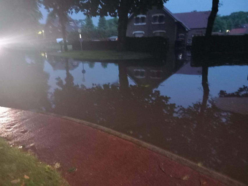Various streets in Eisden-garden district are under water.