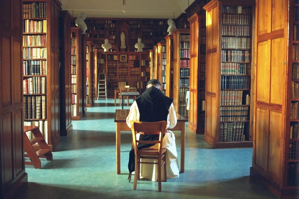 De bibliotheek van de Abdij van Westmalle.