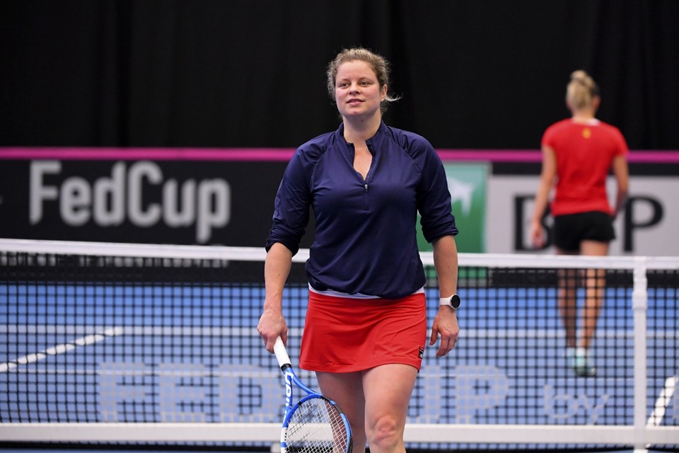 Kim Clijsters traint momenteel mee met de Belgische Fed Cup-delegatie. 
