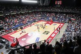 thumbnail: Een volle Lotto Arena met 5.000 toeschouwers woonde de derde wedstrijd van de finale tussen Antwerp Giants en Oostende bij.