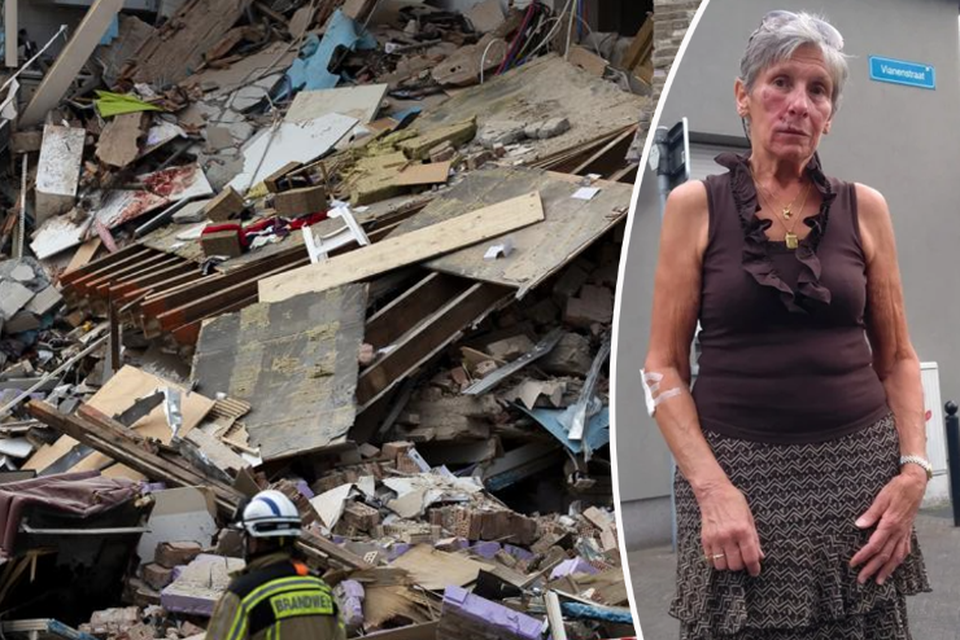 Rechts: een foto van Diane Bellings uit juni 2020. De vrouw uit Turnhout was toen het slachtoffer geworden van een overval na een avondje uit. Vrijdagnacht werd ze - na veertien uur - levend vanonder het puin gehaald na de gasexplosie in haar appartementsgebouw.  