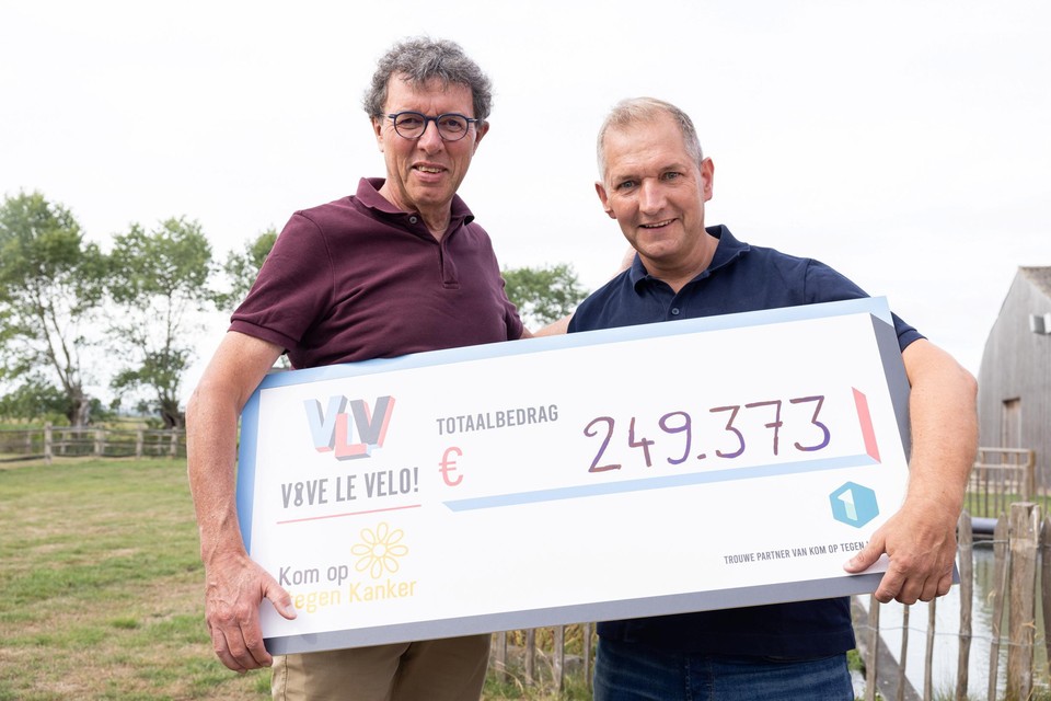 Dinsdagochtend mocht Marc Michils, algemeen directeur van ‘Kom op tegen kanker’, de cheque van Karl Vannieuwkerke ontvangen. 