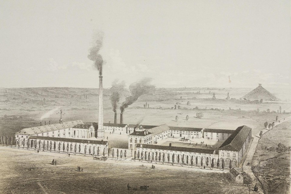 De suikerfabriek vlak bij de plaats waar de Slag van Waterloo plaatshad 