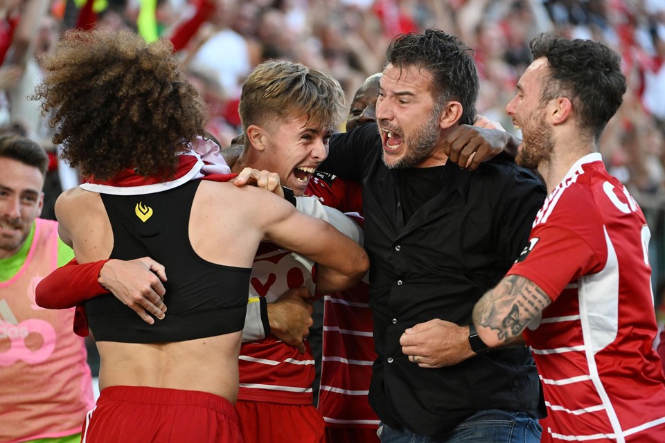 Carl Hoefken's explosion of joy after the winning goal