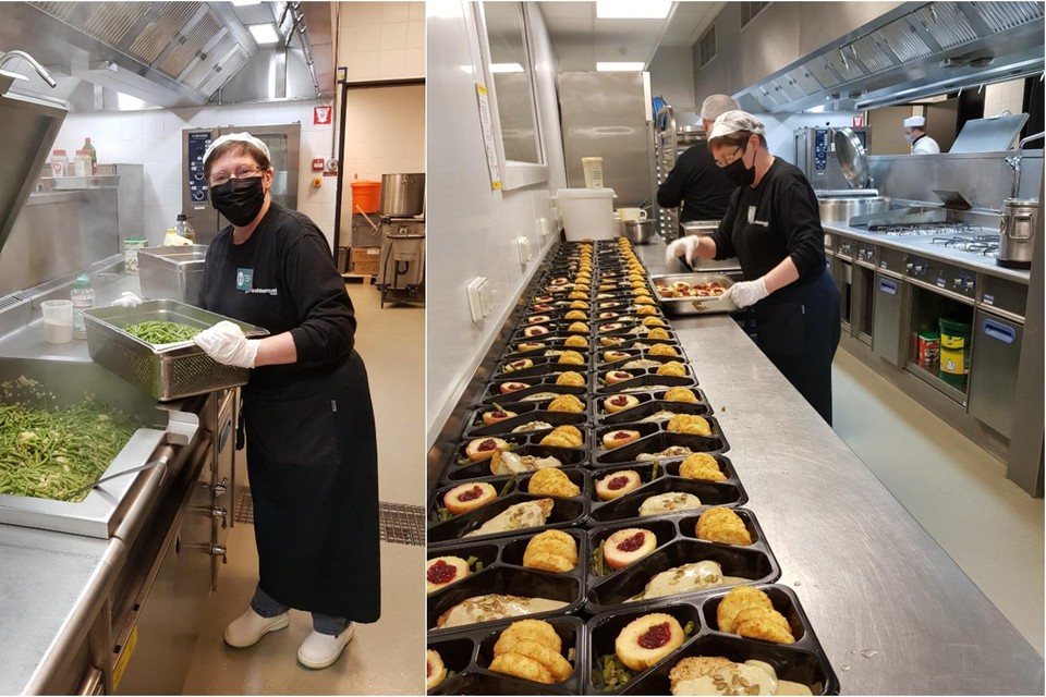 Op het menu voor eindejaar: kalkoenfilet met een romig sausje, gevulde appel en groene boontjes met rösti-aardappelen.