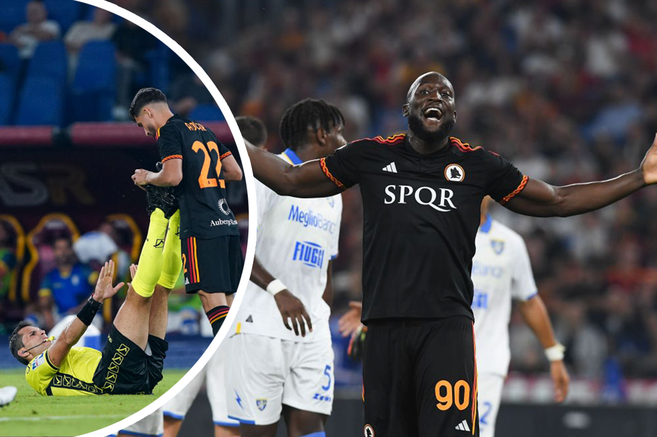 VIDEO. Romelu Lukaku helpt AS Roma met goal aan broodnodige zege,  scheidsrechter met krampen zorgt voor opvallende beelden | Het Nieuwsblad  Mobile