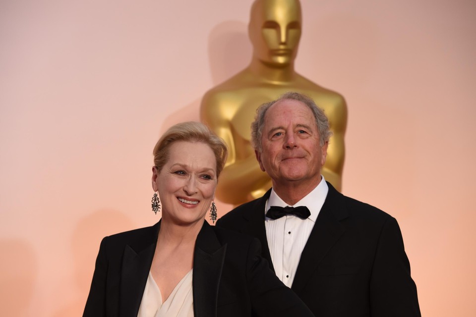 Meryl Streep en echtgenoot Don Gummer op de rode loper van de Oscar-uitreiking in 2015.