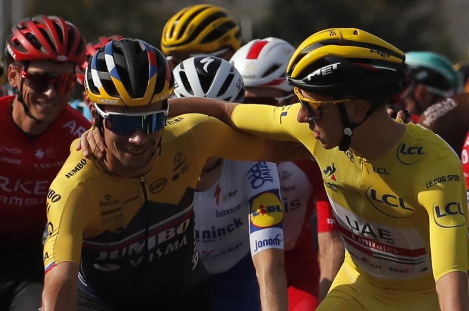 Primoz Roglic en Tadej Pogacar. 