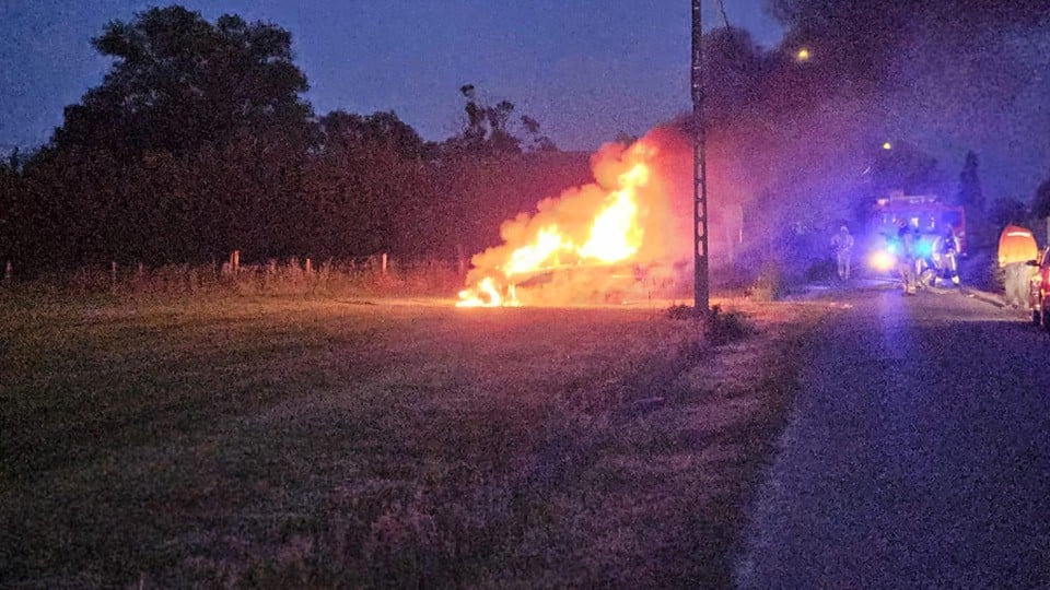 The car fire at Langemark.