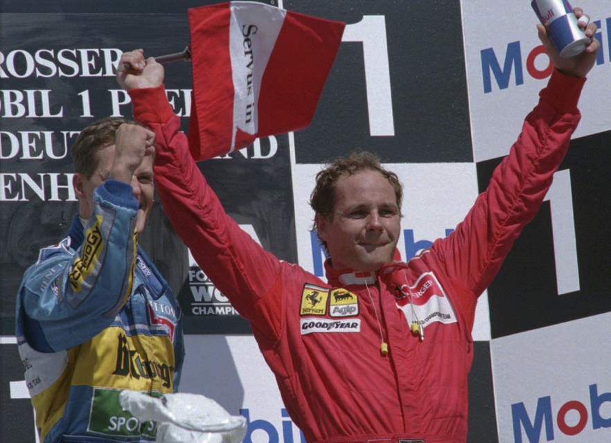Gerhard Berger em 1995, ano em que sua Ferrari foi roubada.