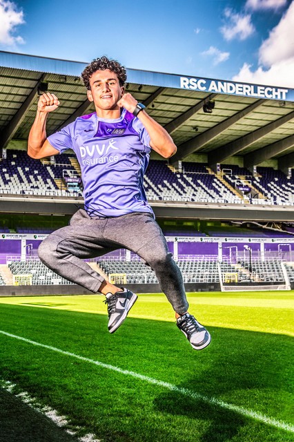 NEERPEDE, BELGIUM - AUGUST 04 : Theo Leoni during the photoshoot of Rsc  Anderlecht Futures on