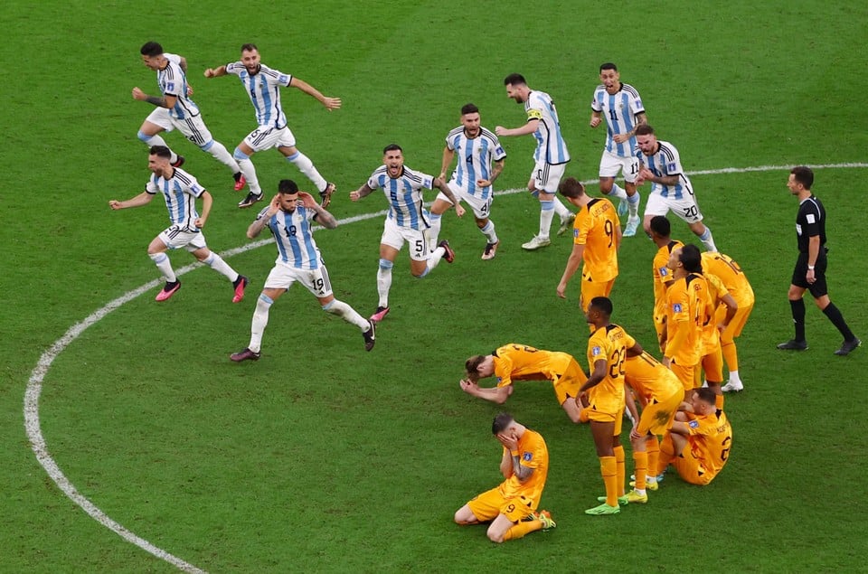 There was a lot of commotion about this image of the Argentinians laughing with the Dutch after the decisive penalty. 