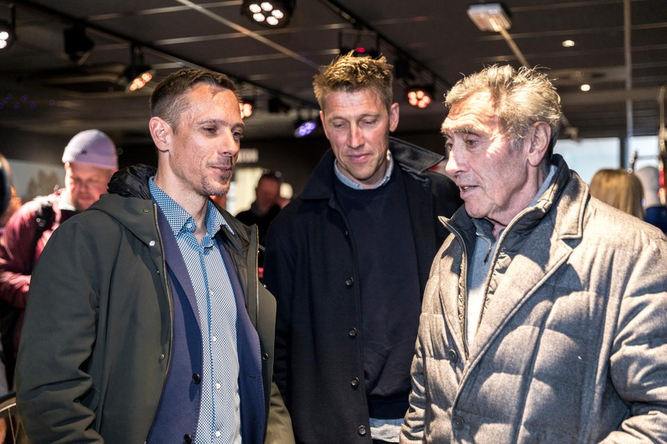Philippe Gilbert, Axel Merckx en Eddy Merckx.